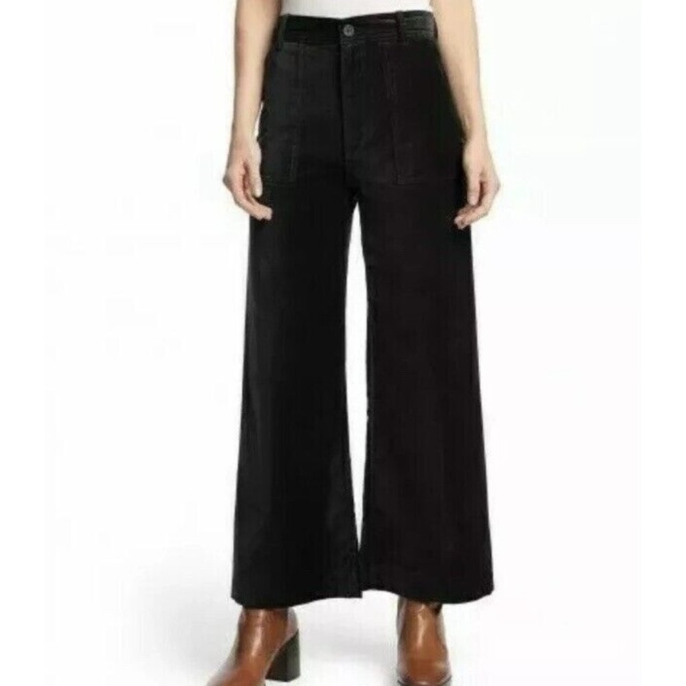Frye Black Wide Leg Cropped Pants
